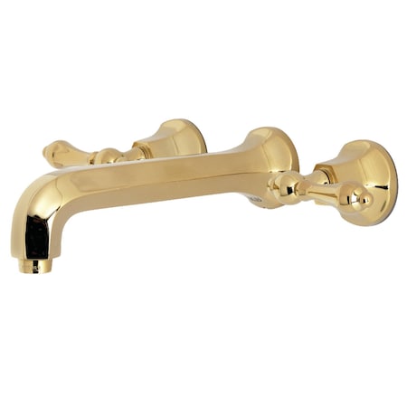 Kingston Brass KS4122AL Metropolitan 2-Handle Wall Mount Bathroom Faucet, Brass KS4122AL
